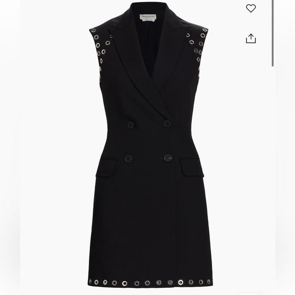 Alexander McQueen Sartorial Sleeveless Wool Minidress - Picture 1 of 16
